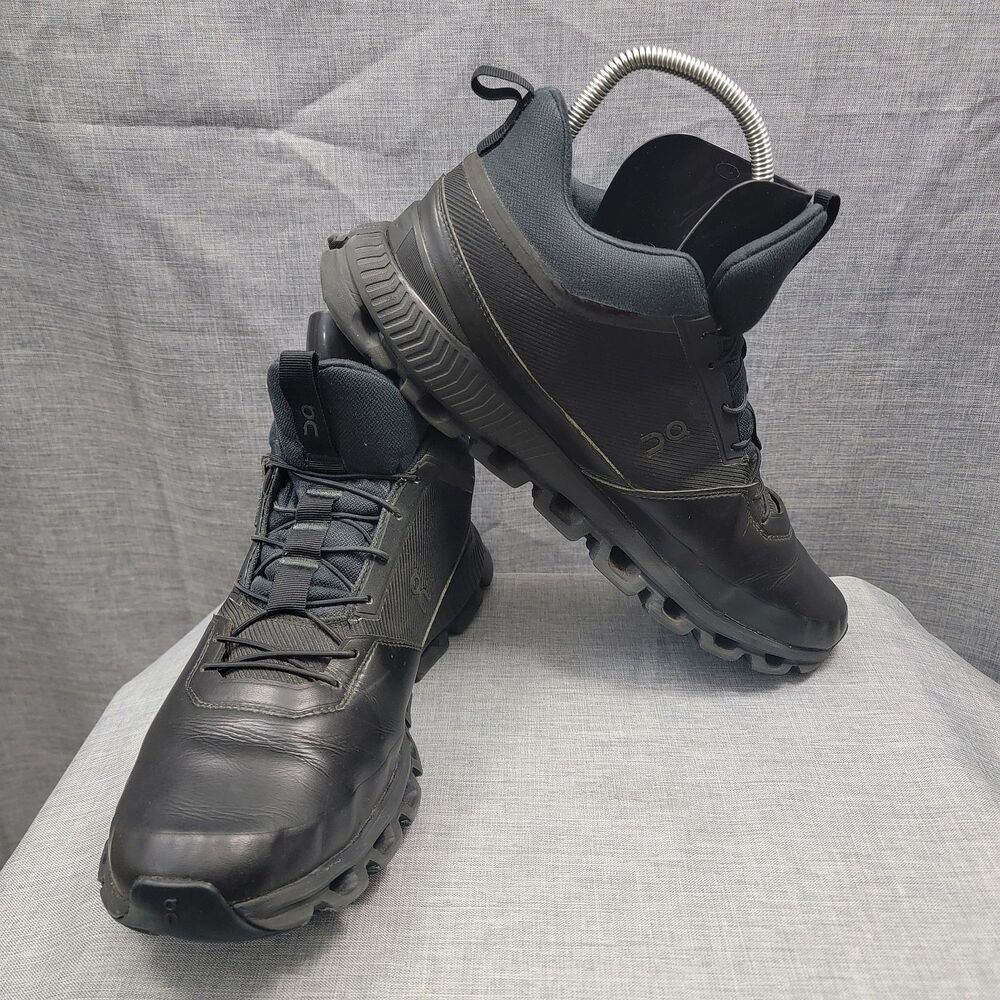 On Cloud Running Hi Waterproof Sneaker Boots - triple blk hiking Men's 11.5